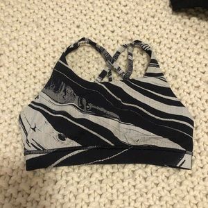 Black and White Lulu Lemon Energy Sports Bra